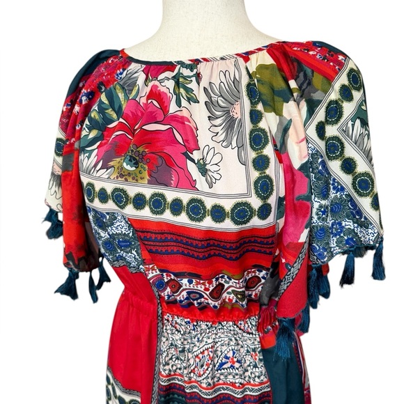 Anthropologie Vanessa Virginia Persian Rose Patchwork Dress Size XS #1970 - Picture 5 of 8